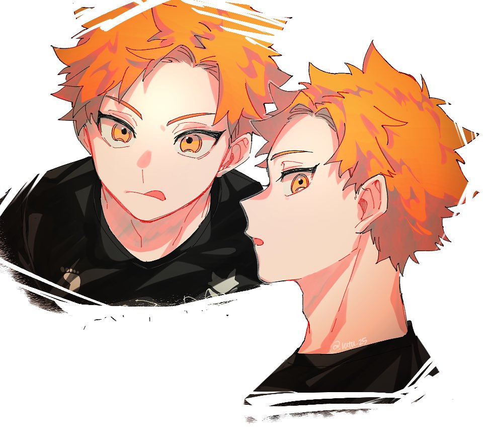 male focus tongue short hair looking at viewer orange hair tongue out volleyball uniform  illustration images