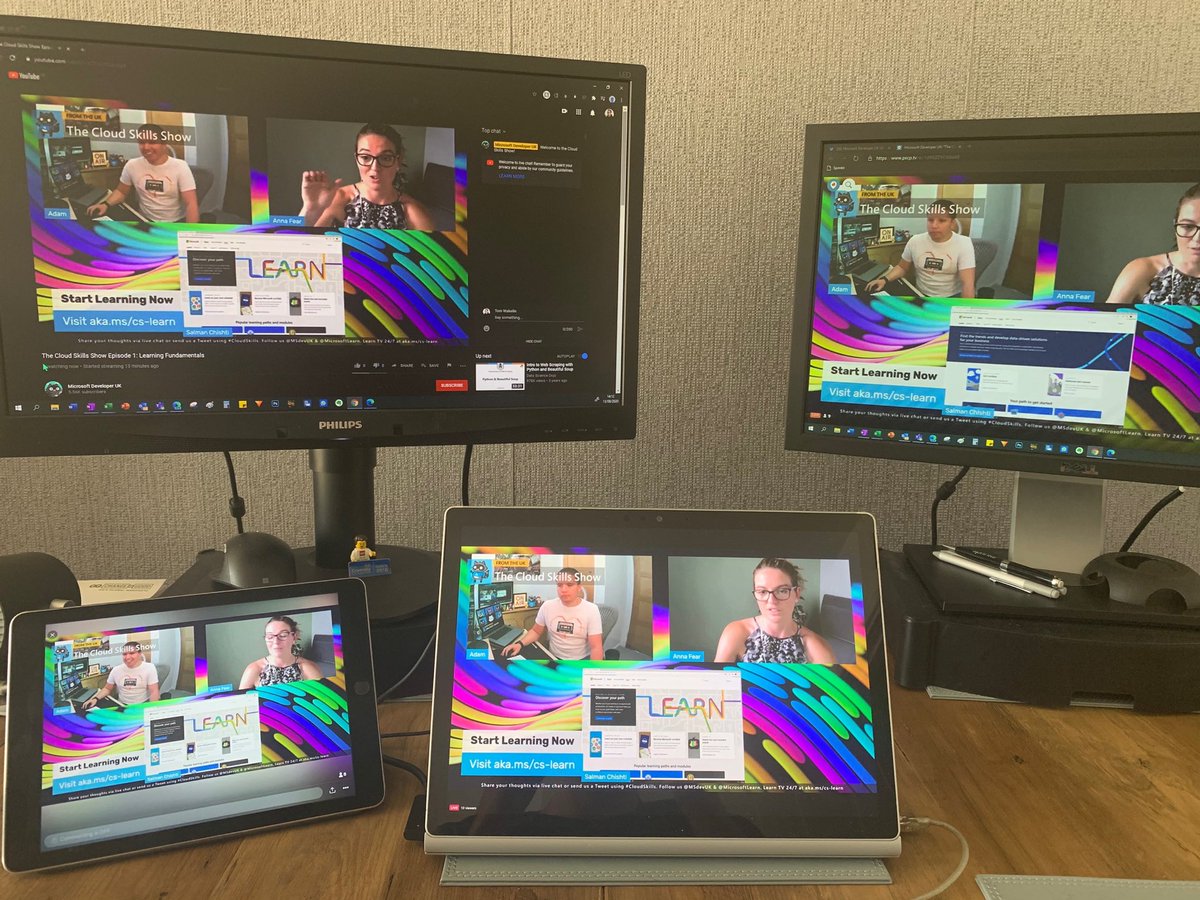 Back ‘stage’ sneak peak to the #CloudSkills Show on <a href="/msdevUK/">Microsoft Developer UK</a> where we were talking about <a href="/MicrosoftLearn/">Microsoft Learn</a>, MSCertifications &amp; #MSFTStudentAmbassadors.

Massive thanks to <a href="/adamj89/">Adam J</a> <a href="/SalmanMKC/">Salman Chishti</a> &amp; <a href="/edbaker1965/">Ed Baker</a> 

Catch next weeks on <a href="/msdevUK/">Microsoft Developer UK</a> or aka.ms/cs-learntv 2pm every Thursday