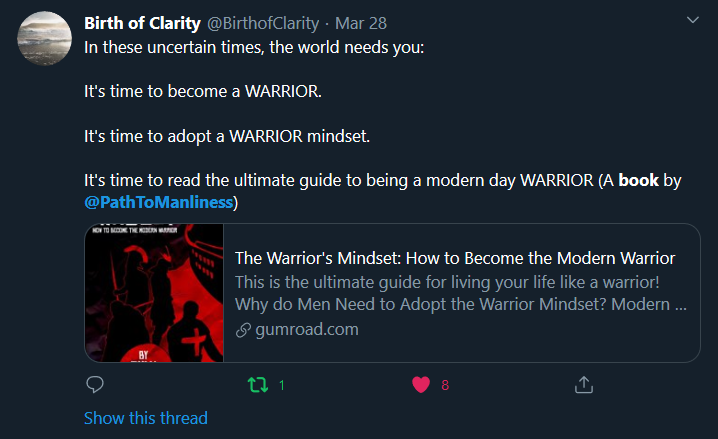 What are people saying about The Warrior's Mindset? https://gumroad.com/l/thewarriorsmindset/lastchance