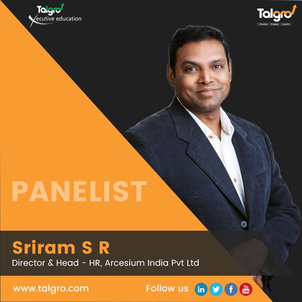 talgro's tweet photo. Introducing Sriram S R as one of the esteemed panel member to share his thoughts on "Aligning Talent Strategies with Business" There are limited seats for this webinar. Book yours NOW. Click on https://t.co/QkqEHVPxWm to register for the free webinar. #talgro #edtech https://t.co/tox9mk3kWu