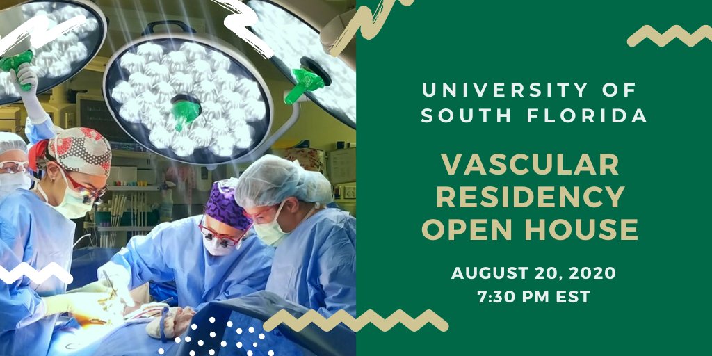 Meet our residents and learn more about vascular training in Tampa!  zoom.us/j/94662461076?… (Passcode: Open Aorta)