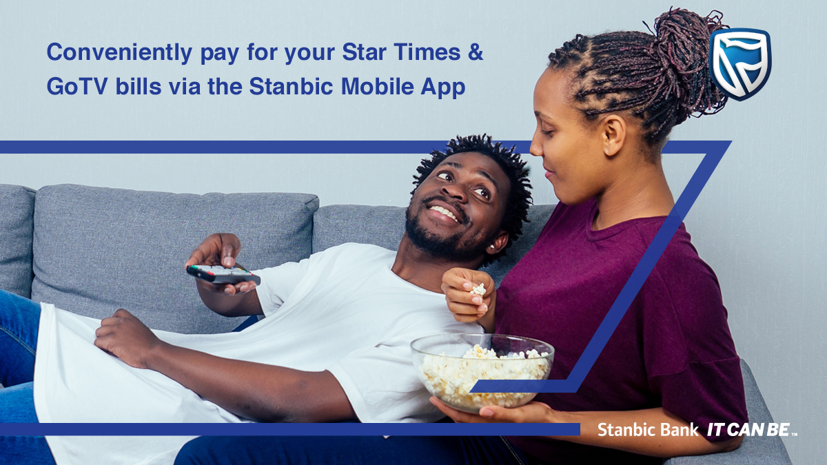 StanbicKE's tweet photo. Quality time is cuddling up with the fam to enjoy your best TV shows! Pay for your GoTV and Star Times bills from your Stanbic Bank Kenya Mobile App to make sure the entertainment doesn’t stop.
#LetsKeepMovingForKenya
#KeepCalmGoDigitalBanking https://t.co/KFYflYDNxV