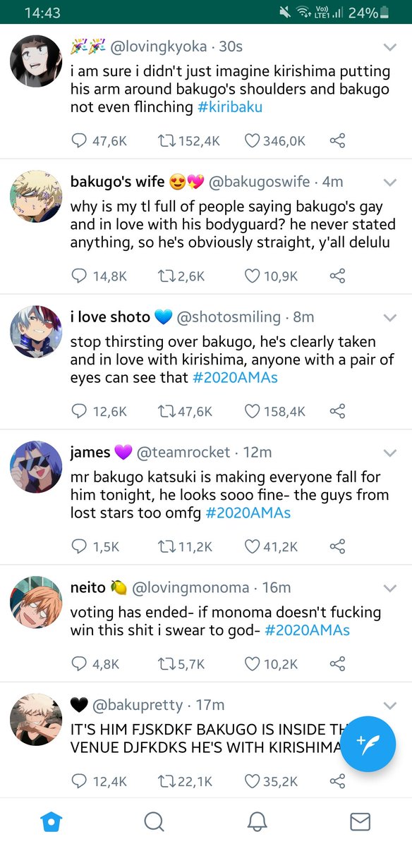 ✦ kiribaku keeps trending on twitter