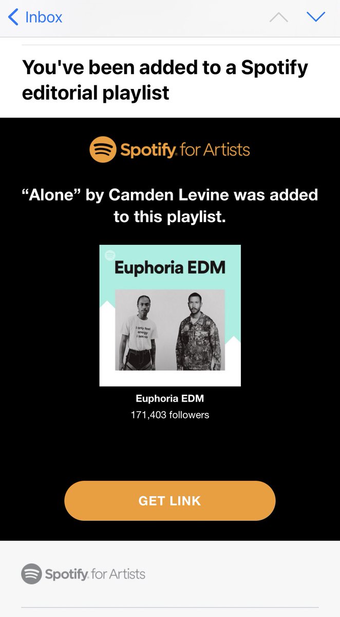 Always a goal to have <a href="/Spotify/">Spotify</a> back your releases! ALONE w/ @emmaremelle just got added to Euphoria EDM 🙌🏼 

<a href="/warnermusic/">Warner Music Group</a>