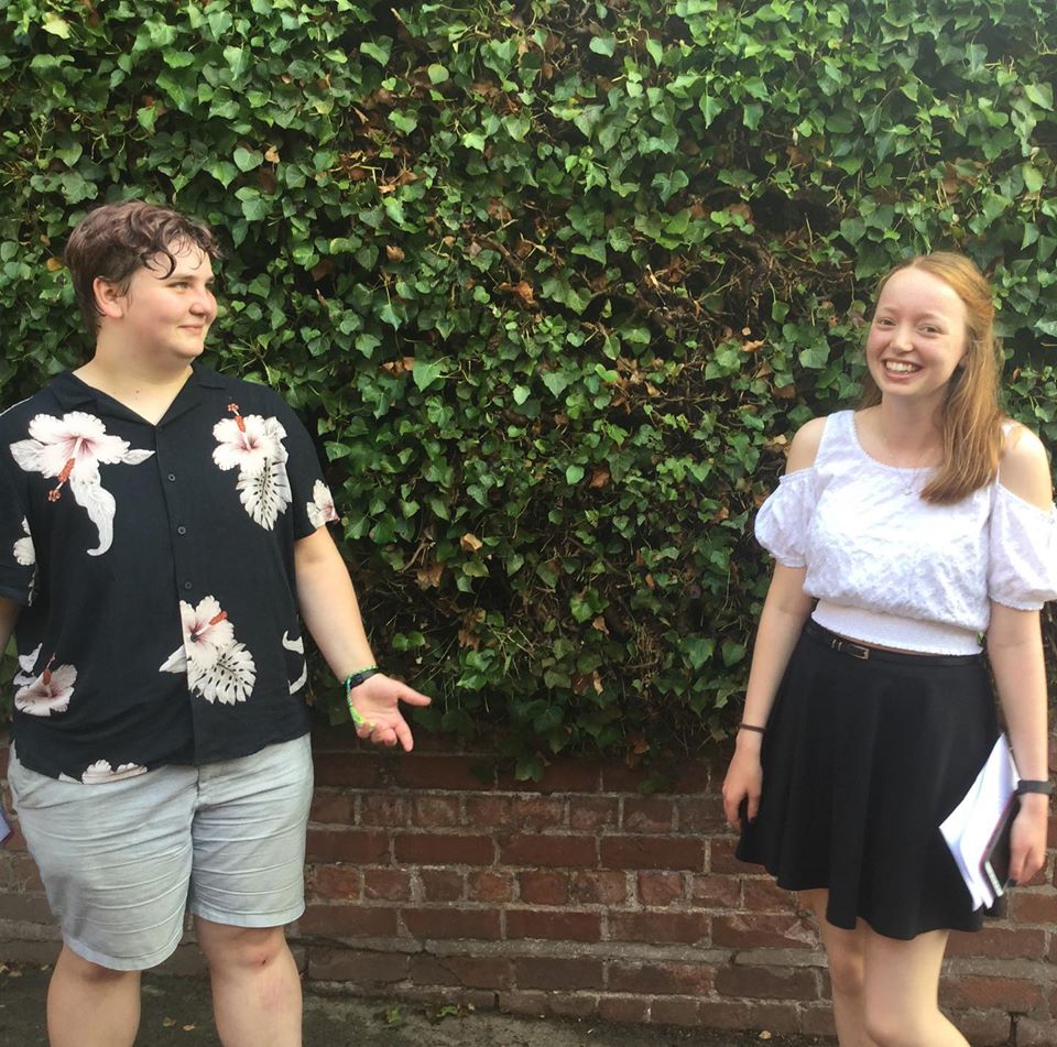 ShrewsburyHigh's tweet photo. Congratulations Frankie & Alex - Frankie got A* 2 As & B and will be studying #biomedicalgenetics @uniofnewcastle & Alex takes up her #degreeapprenticeship @Dyson having achieved 3 A*s and an A. 🎉#alevelresults #shrewsbury #shropshire #university https://t.co/p7YKkajHf7