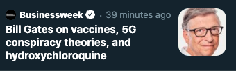 Day 102 update of working from home:I just saw this story headline under "What's happening" on Twitter this morning. 2020.