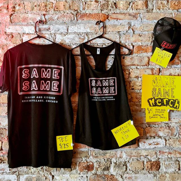 roscoe_chamber's tweet photo. Do you ❤️ Same Same just as much as we do? Then show your love for local by stopping in to purchase their new merch! Whether you want a unisex t-shirt, women's tank, or trucker hat, they've got it all. The best part is, $5 of every merch purch goes to @CommonPantry! https://t.co/9wouh8i4Fj
