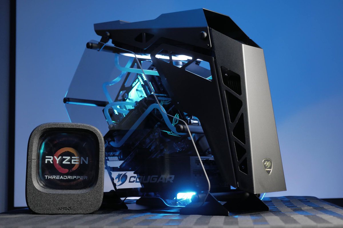 raskrial's tweet photo. @JayzTwoCents CPU : threadripper 1900x
RAM : 32gig @ 3200mhz Corsair
GPU : Asus strix GTX 1080
mobo : Asus Zenith Extreme
SSD : 500gig Samsung EVO 970 (NVME) + 1tb Kingston (NVME)
case : Cougar conquer
monitor : DELL 34" IPS curved U3417W
KB/mouse:  Ducky one mini 2 + Glorious O- https://t.co/6RKRcrwlaB
