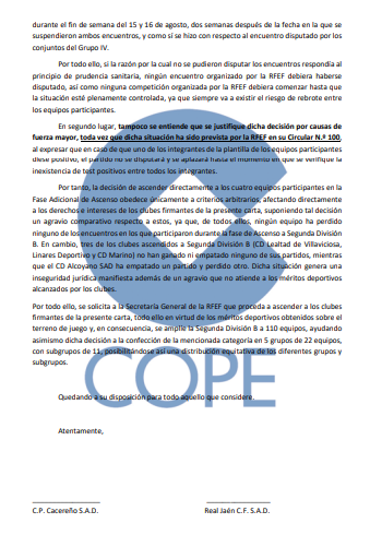 partidazocope's tweet image. 💥 Informa @isaacfouto 

📃 Documento que han enviado 8 clubes a la @RFEF solicitando que la 2ªB se amplíe a 110 equipos

👉🏽 Son los 8 equipos que empataron en su final del play-off a 2ªB y no ascendieron

⚽️ Proponen 5 grupos de 22 equipos, con subgrupos de 11
