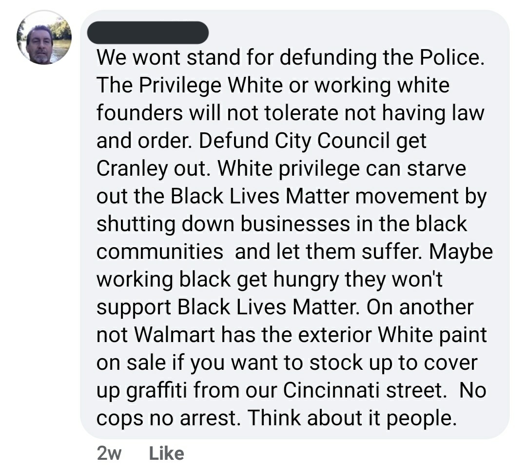 More super racist crap on the police support Facebook page. Wonder what a "you know what" is 