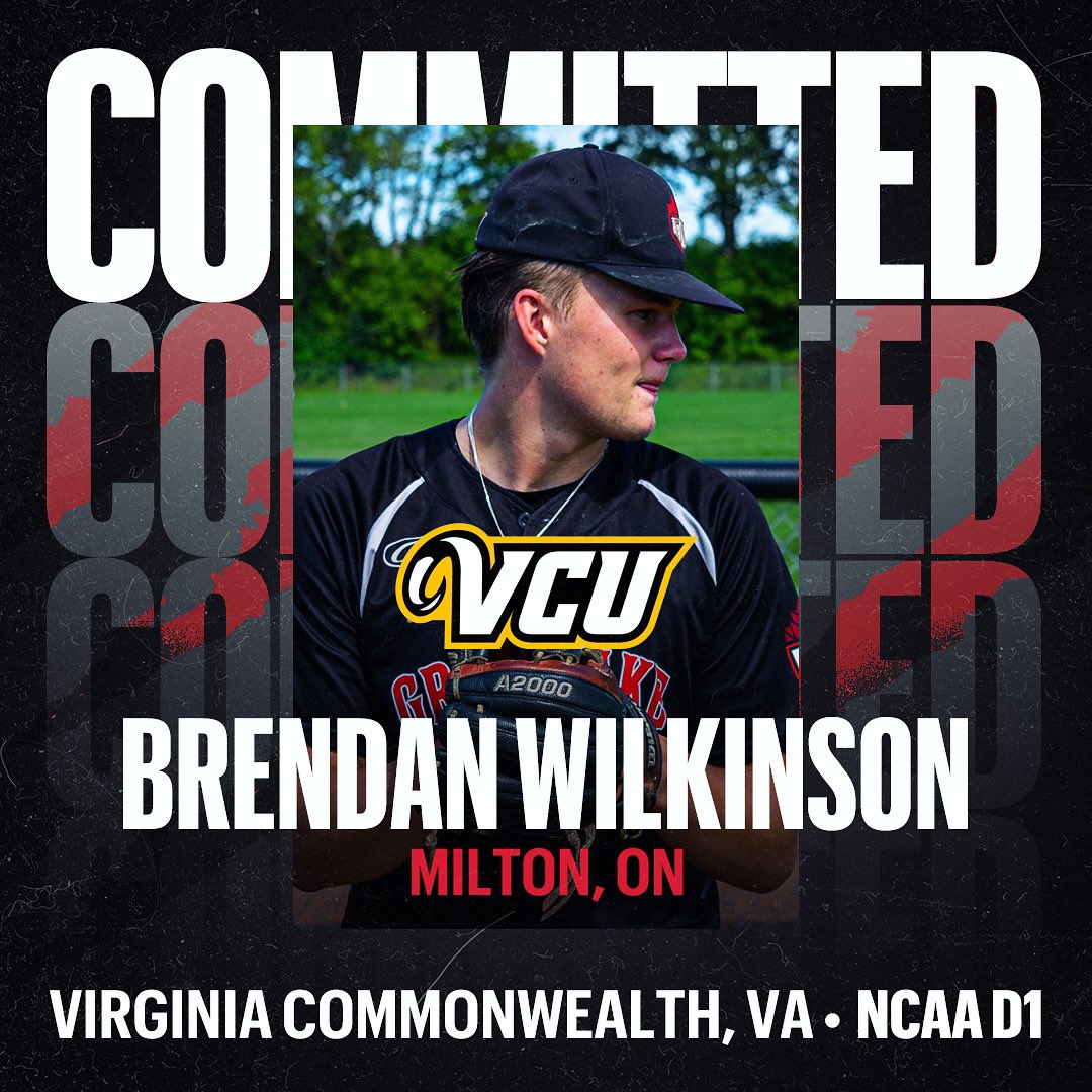 GLCanadians's tweet photo. Congrats to RHP Brendan Wilkinson on his commitment to @VCUBaseball  🔥🔥 https://t.co/nsjjXOdJE2