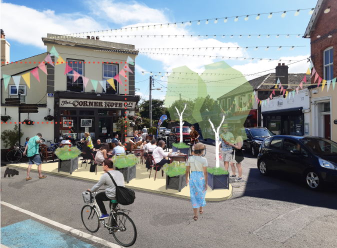 dlrcc's tweet photo. Dalkey Town update:

Civil works underway at Castle St to facilitate the narrowing of the roadway, with the space reallocated to make wider footpaths for pedestrians &amp; expanded space for local traders.

Full info on the Dalkey works here: https://t.co/LD4wDAjalU 

#LiveableSpace https://t.co/rQwCOFAwlA