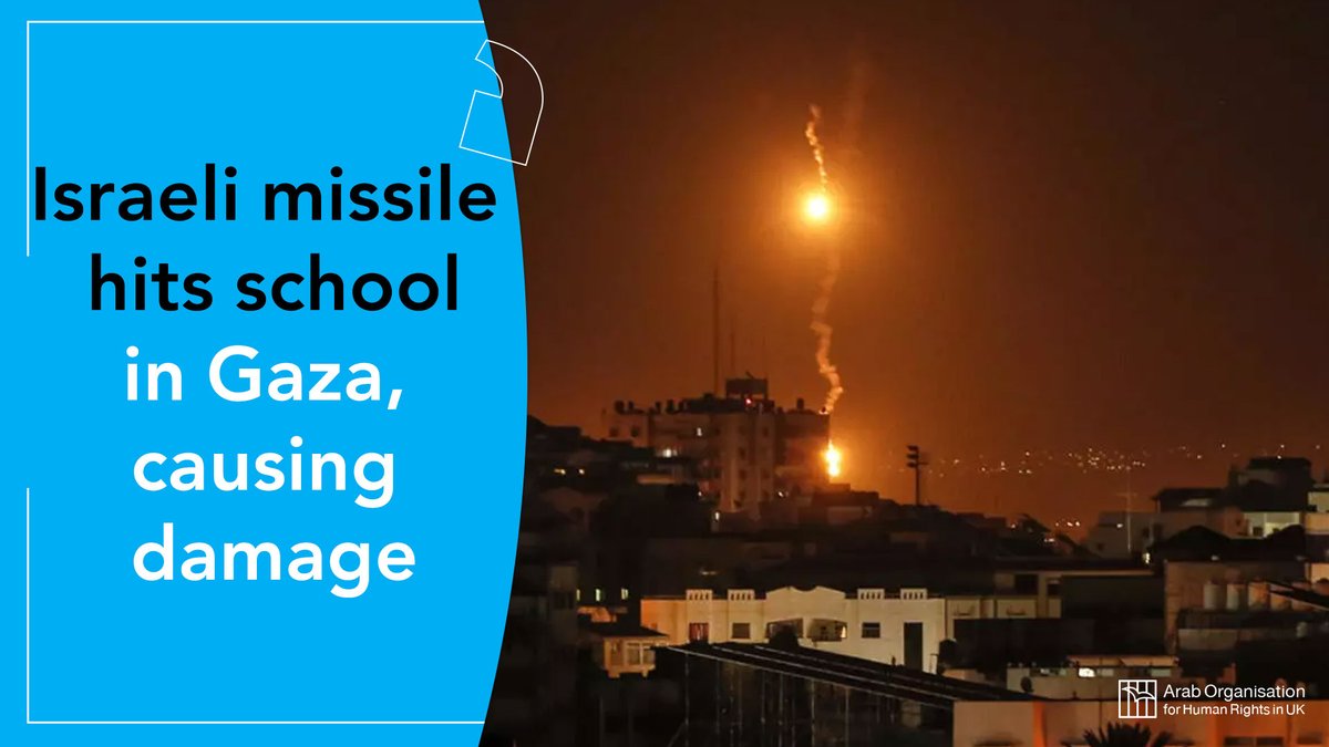 AohrUk's tweet photo. #Israeli missile hits school in #Gaza, causing damage

Details: https://t.co/MnAMFo0Wld https://t.co/RizTI9OrO6