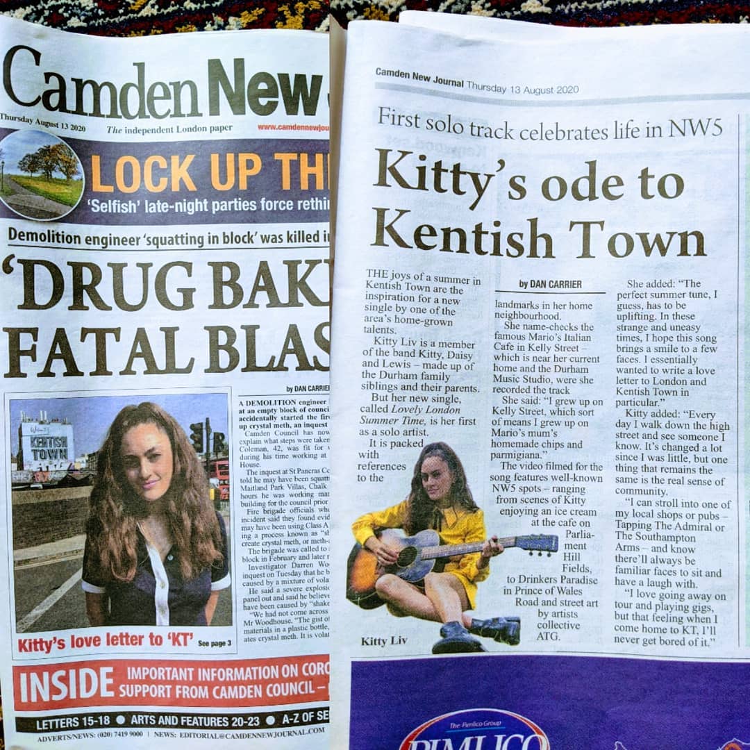 Thanks to <a href="/NewJournal/">Camden New Journal</a> for showing Kitty some love in today's paper!