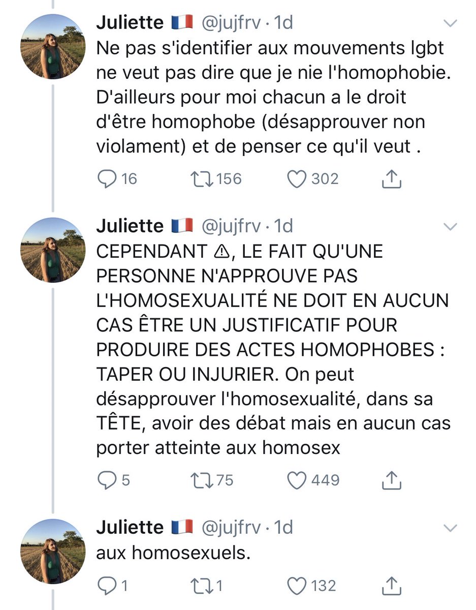 Considérer que l’homophobie « est un droit » (en utilisant une excuse complètement bancale) c’est bien évidement homophobe. Que ce soit dit par quelqu’un qui se considère bi : homophobie intériorisée.On le rappelle : l’homophobie/LGBTphobie n’est pas un droit, c’est un délit.