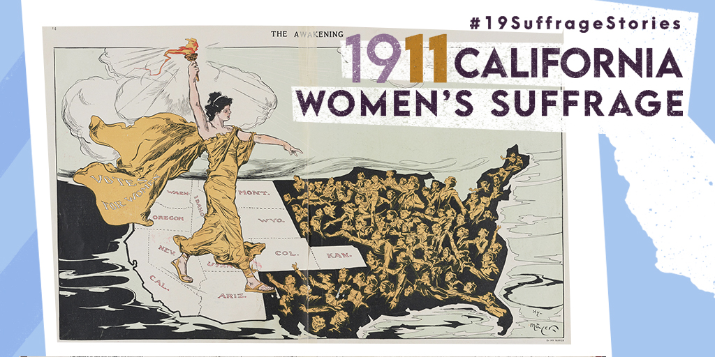 In 1911, women in California were guaranteed their right to vote. As the movement gained traction from West to East, Henry Mayer’s 1915 illustration “The Awakening,” now in  @librarycongress, was a symbol for women still fighting for their right to vote.  #19SuffrageStories  