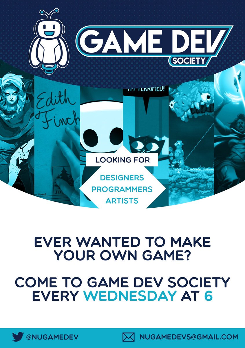 NUGameDev's tweet photo. Massive congratulations to everyone that got accepted into Northumbria today, we hope to see you in September! #IAMNORTHUMBRIA https://t.co/9VtUnHmWhl