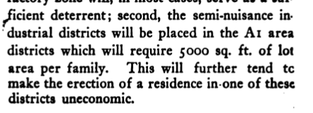 Interesting, Whitten is using minimum lot sizes to ensure building homes in the heaviest industrial areas is "uneconomic". He understands the purpose and uses of minimum lot sizes to manipulate housing costs because it's his idea.