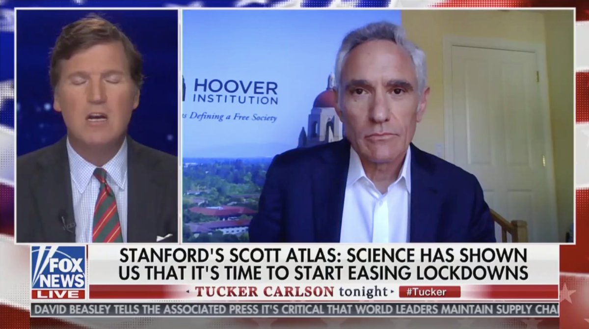 April 27: He& #39;s repeatedly promoted achieving herd immunity through natural infection, which doesn& #39;t work and would cost millions of lives: "It’s actually good news that the virus spreads widely"  https://www.mediamatters.org/media/388...