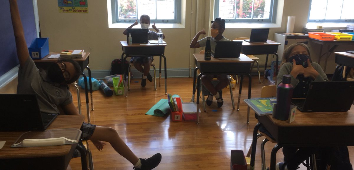 devitt3rd's tweet photo. First Day of School—4th graders are already working hard.  We are grateful to be using awesome Chromebooks!  @cathedralpk8 https://t.co/giMqzTSZqL