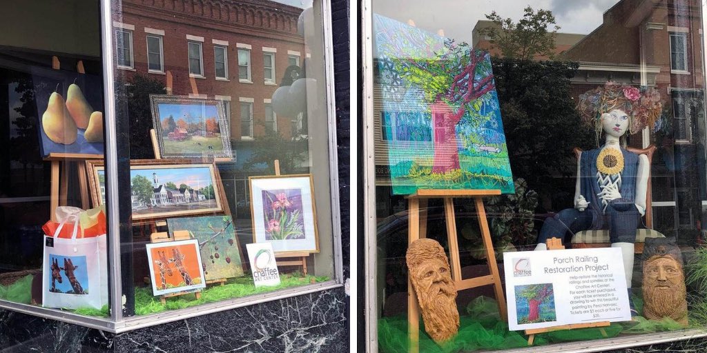Ty to Julia Quimby Cohen and Karen Seward for installing our storefront window project ⁦<a href="/paramountvt/">Paramount Theatre</a>⁩. Amazing! 
#vtart #rutlandvt #vermont