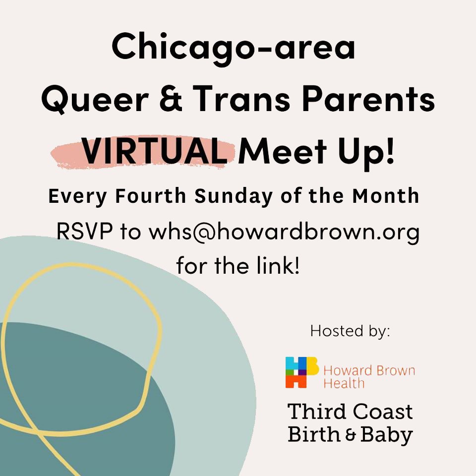 howardbrownhc's tweet photo. Please join us for a virtual meet up for Chicago-area queer &amp; trans parents!

Queer and Trans Parent meetup will take place from now on every 4th Sunday of the Month at 10:00 AM. Please RSVP by emailing WHS @ https://t.co/yAzeh7zqLP to get the zoom link

#QueerParent #TransParent https://t.co/jl1bLvUZbW