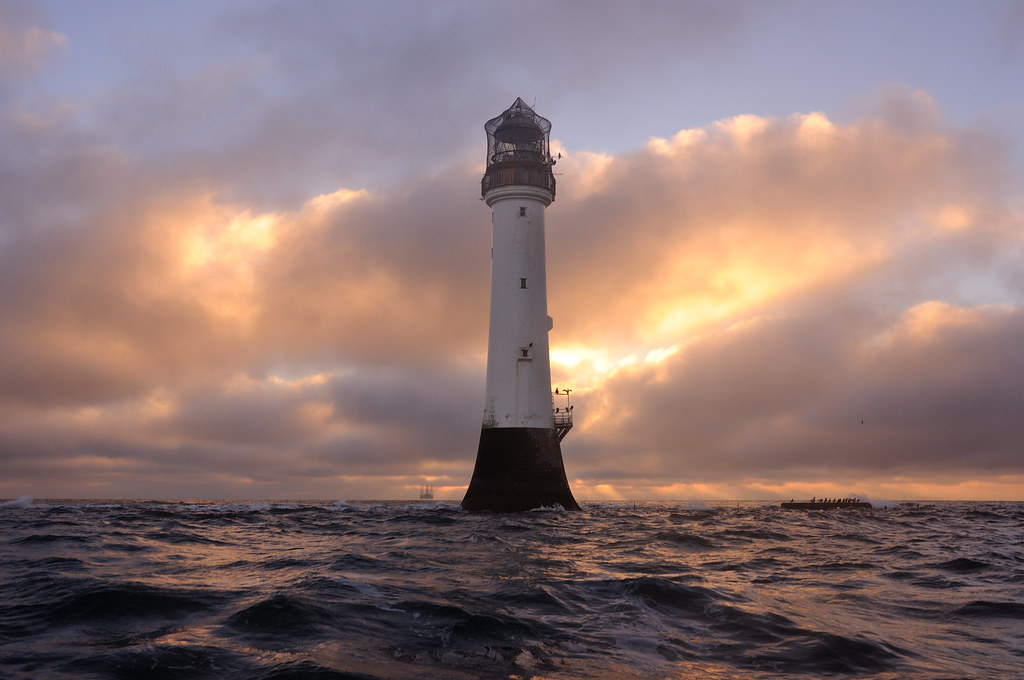 So today a thought a wid tell ye aw aboot a cool wee Scottish Landmark just aff the coast o Arbroath. It's a long wan but worth a read.This is the Bell Rock Lighthouse and it's the oldest existing Rock Lighthoose in Scotland.