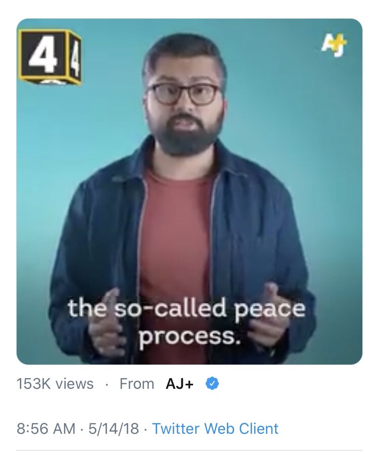 You’ll be as surprised as I am that  @ajplus and  @AJENews is running Palestinian propaganda on this one.