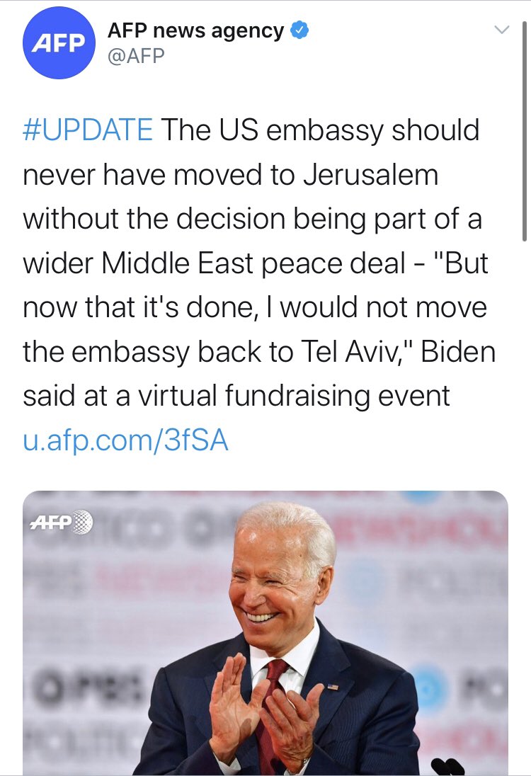 Dem politicians got into the mix too. Wonder if  @JoeBidenmaybe wants this take back? Still think the move wasn’t “part of a wider Middle East peace deal” there Joe?