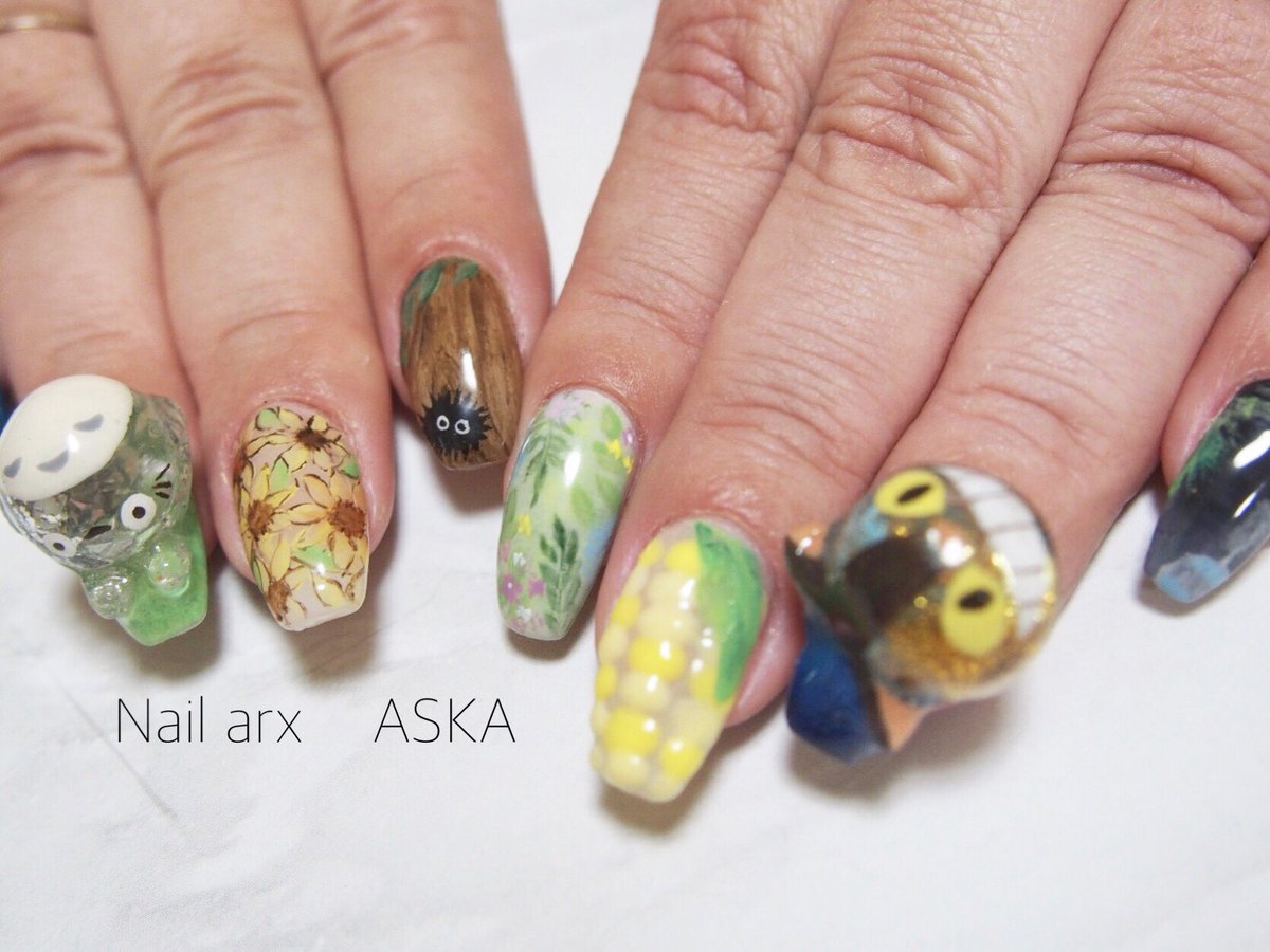 飯塚市ネイルサロン スクール𓇬nail Arx 県内出張可 3週連続 夏はジブリ なので過去pic トトロとねこバスはスノードームにしてるので中でラメがゆらゆら 何回見てもわくわくするから今夜楽しみ ˆoˆ トトロ ねこバス まっくろくろ 飯塚市ネイルサロン スクール𓇬nail Arx 県内出張可 3週連続 夏はジブリ なので過去pic トトロとねこバスはスノードームにしてるので中でラメがゆらゆら 何回見てもわくわくするから今夜楽しみ ˆoˆ トトロ ねこバス まっくろくろ