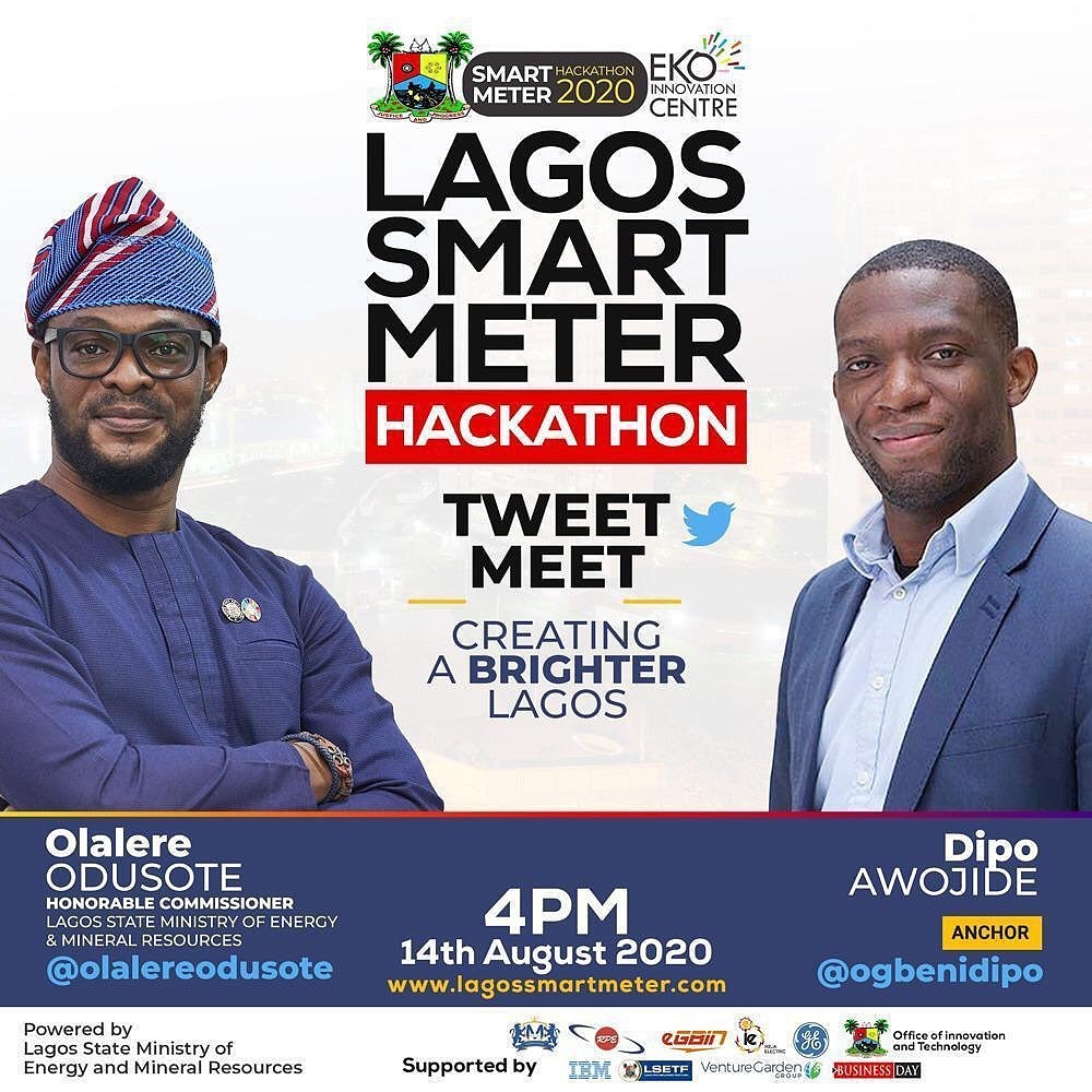 lagosinnovates's tweet image. Please join the Honourable Commissioner, Lagos State Ministry of Energy and Mineral Resources, @OlalereOdusote and @ogbenidipo tomorrow for the Lagos Smart Meter Hackathon co-crafted by @EkoInnovation
 #LagosSmartMeter #LagosHackathon