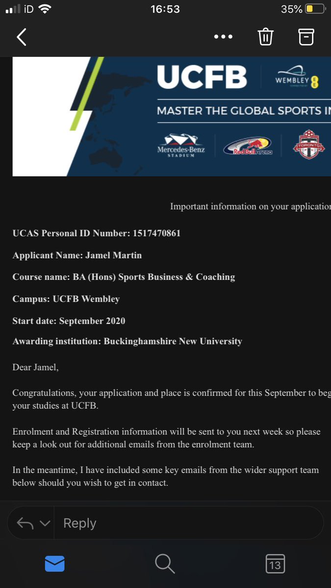 Jamz🇰🇳🇯🇲 (@_jamz01) on Twitter photo 2 years finished at <a href="/BCFC_FEP/">Football & Education</a> Now onto uni <a href="/ucfb/">University Campus of Football Business</a> London will be seeing me soon👀 2 years finished at <a href="/BCFC_FEP/">Football & Education</a> Now onto uni <a href="/ucfb/">University Campus of Football Business</a> London will be seeing me soon👀