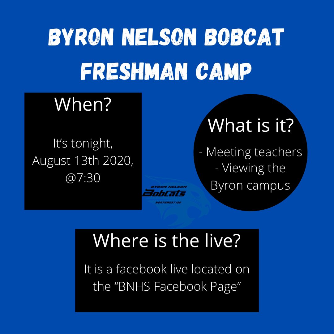 Hey Bobcats! Join the Facebook Live tonight for Bobcat Camp!