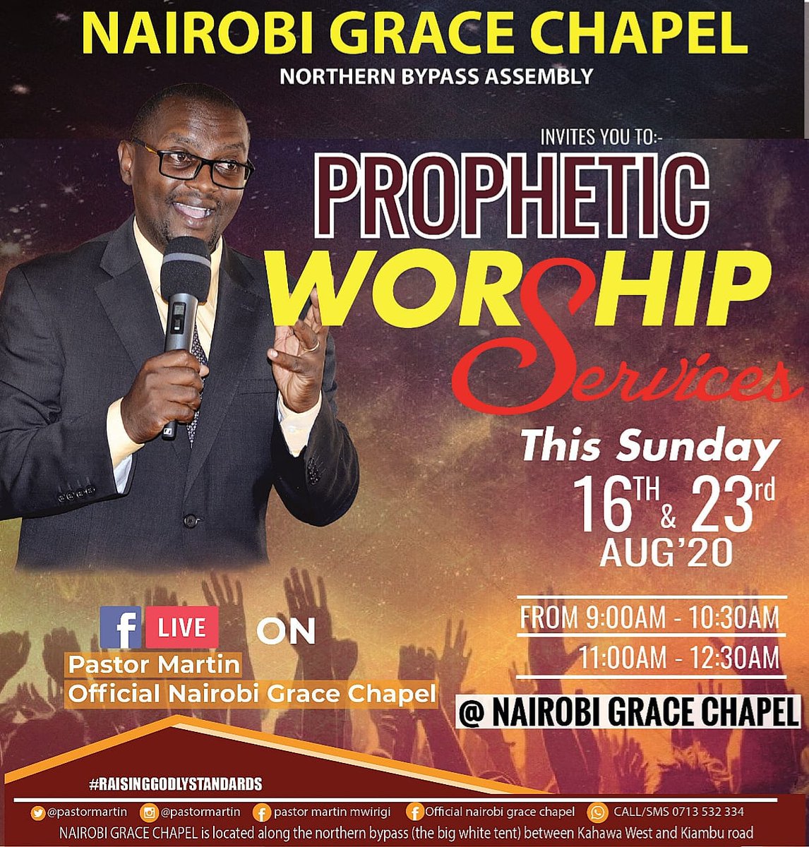 nairobi_grace's tweet photo. This Sunday will be having a Prophetic Worship Service starting from 9:00am.
Isaiah 12:5: Sing praises to the Lord, for he has done gloriously; let this be made known in all the earth. You can't afford to miss this. https://t.co/6igVMvrFlg