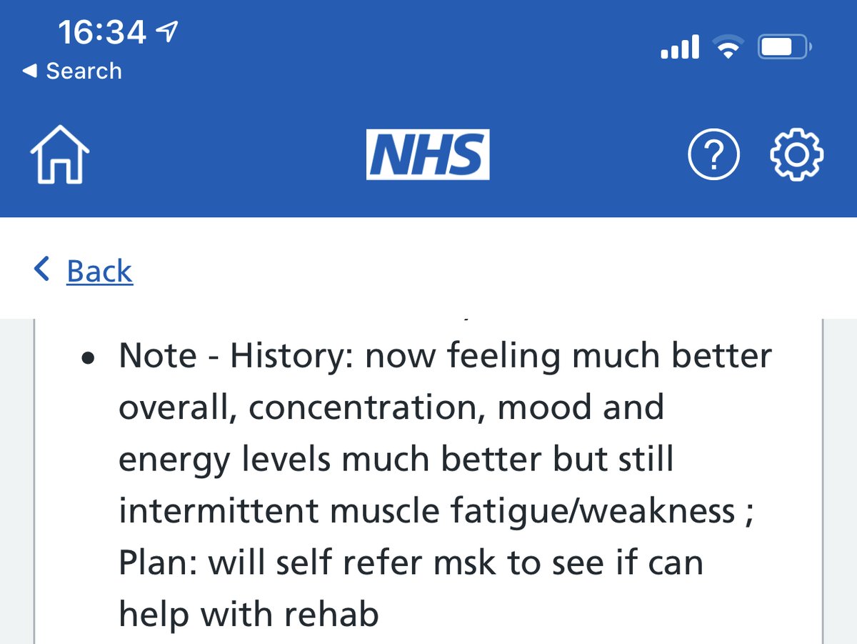 Now I realise why she was telling me my lower body symptoms are "intermittent" on the phone. I noticed this entry in my medical record later that day 14/n