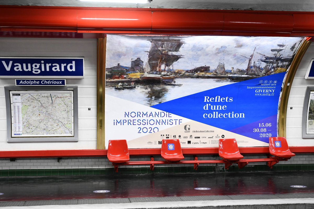 MuseeGiverny's tweet photo. Vu dans le métro !
Notre exposition #RefletsDUneCollection s'affiche sur les quais du #métro parisien. Pour voir l’expo, RDV tous les jours à #Giverny, de 10h à 18h, jusqu'au 30 août.
N’oubliez pas de venir masqués ! 😉😷 https://t.co/cWajhb3the