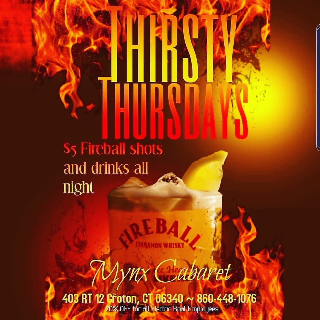 MynxGroton's tweet photo. Thirsty Thursday is here and we're ready to get the party started @MynxGroton #ThirstyThursday #mynxcabaret #fireballwhiskey https://t.co/KMOe4uz25N