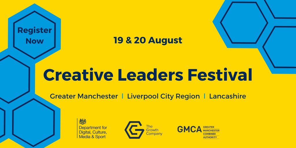 SjWhitear's tweet photo. The #Creative Leaders Festival is a free two-day virtual event for creative industry professionals based in Manchester, Liverpool &amp; Lancashire.  
There are:
*200+ creative attendees already booked
*45+ speakers
*28 + events to choose from
 Tickets here: https://t.co/jRbdgG2aMB https://t.co/gmHL1MaXrP
