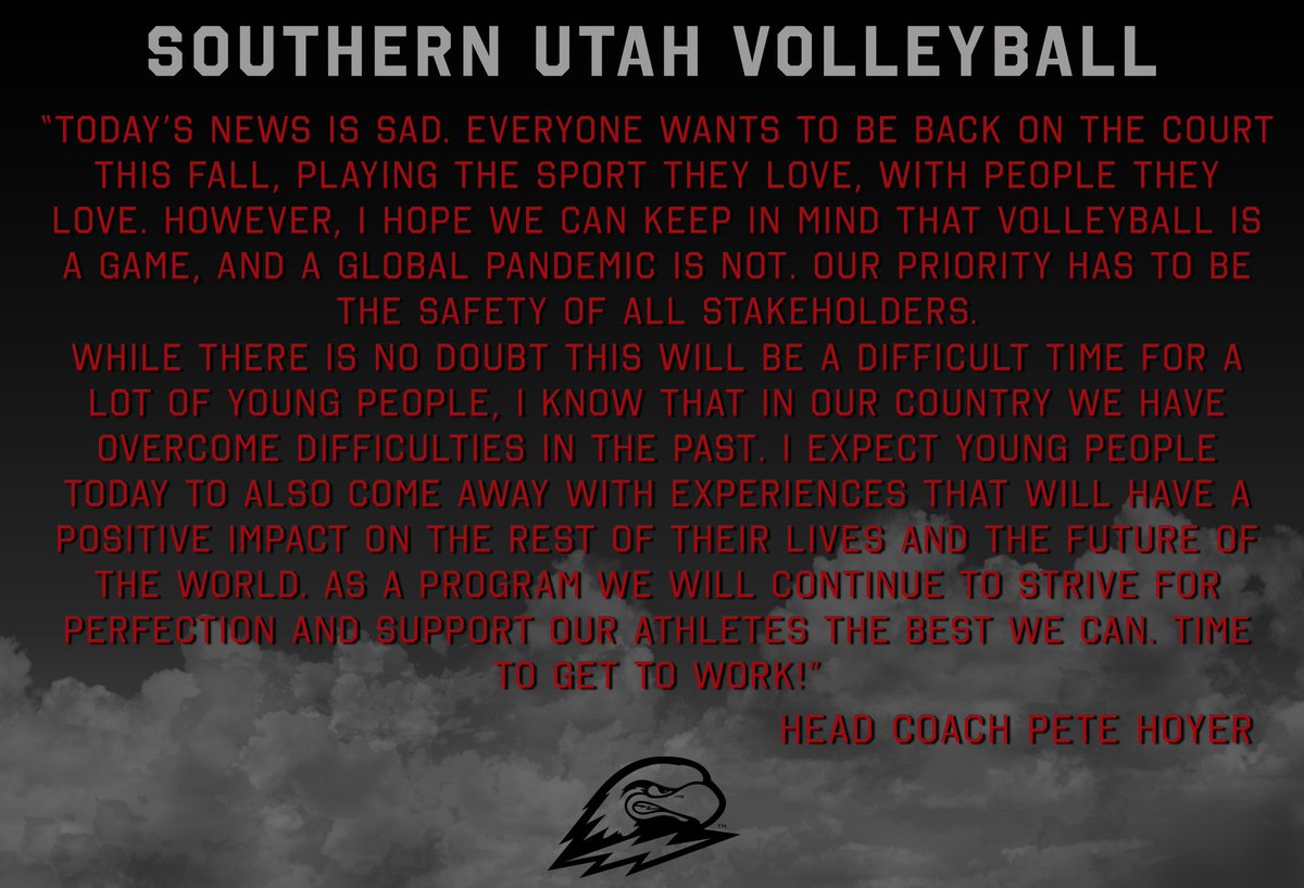 SUUVolleyball's tweet image. Statement from @TBIRDSVBPete on today’s @BigSkyConf announcement

#StormTheSky🌩 #tbirdvball