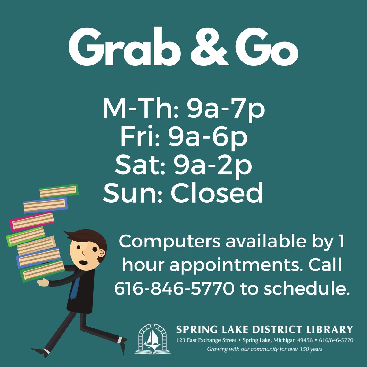 Current hours!

M-Th: 9a-7p
Fri: 9a-6p
Sat: 9a-2p