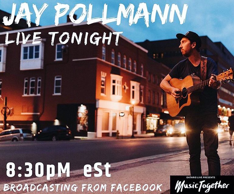 ⚡️Hey Folks! Tune in this evening at 8:30 pm EST to catch <a href="/jaypollmann/">Jay Pollmann</a> perform his live set on his Facebook page. Visit musictogether.ca for more info⚡️

#musictogether #musictogetheron