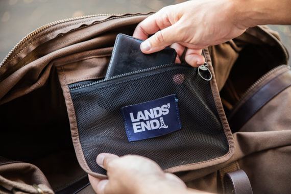 lands end waxed canvas backpack