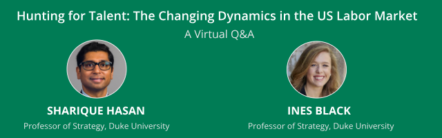 upsider's tweet photo. Join Sharique Hasan and Ines Black, professors at Duke University, as they discuss their research on the changing US labor market and how a proactive and data-driven recruiting strategy is essential for a competitive hiring process. Register here: https://t.co/Sov45wnABn. https://t.co/BwQRid5ab1