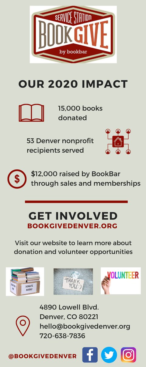 BookBarDenver's tweet photo. 10% of all book sales & 100% of our VIP Membership dues are donated to @BookGiveDenver. Check out the huge impact we've had just since March. When you shop with us, you help us get books to all of Denver. #givebooks #givewhereyoulive #shoplocal #beyondretail https://t.co/HVxl3yKVbz