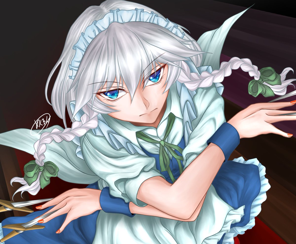 十六夜咲夜 「「この血が枯れ果てても」
#十六夜咲夜 」|あくろんのイラスト