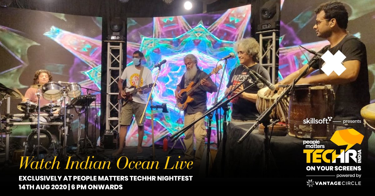 PeopleMatters2's tweet photo. We are all geared up for #TechHRIN Night Fest tomorrow! Be prepared to be enthralled by a full acoustic concert by @indianoceanband only at #TechHRIN. You have never seen anything like this before! Tune in, tomorrow: https://t.co/WJPRGPwqbe https://t.co/U8jFzOT7di