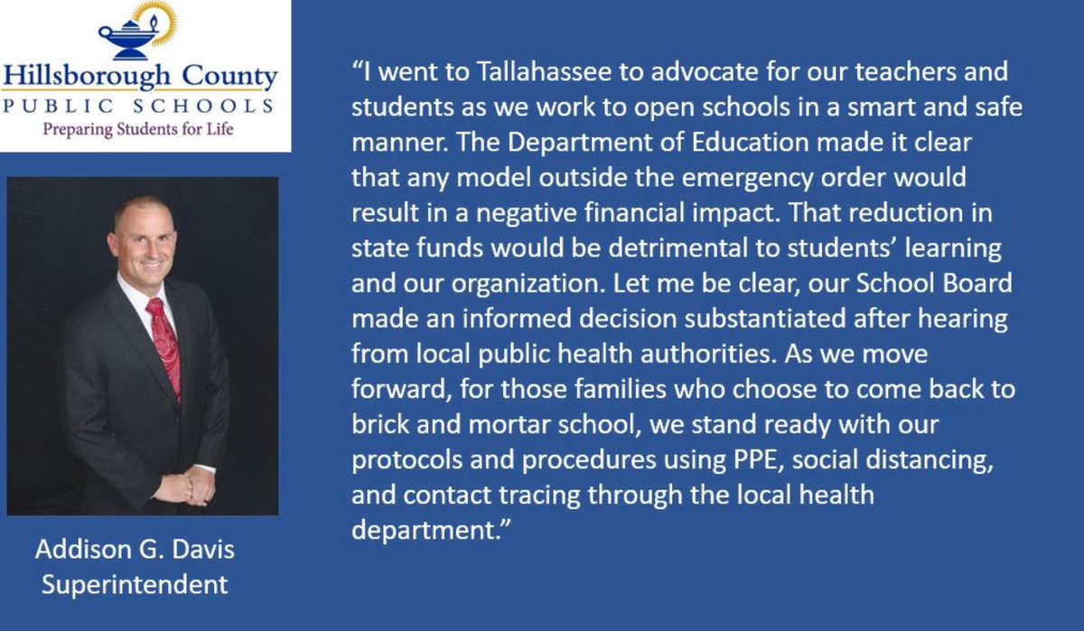 AddisonGDavis's tweet photo. All students begin school virtually on August 24. One week later, on August 31, we will transition to brick and mortar for students whose parents want them to come back. https://t.co/xM7h9BrhdM