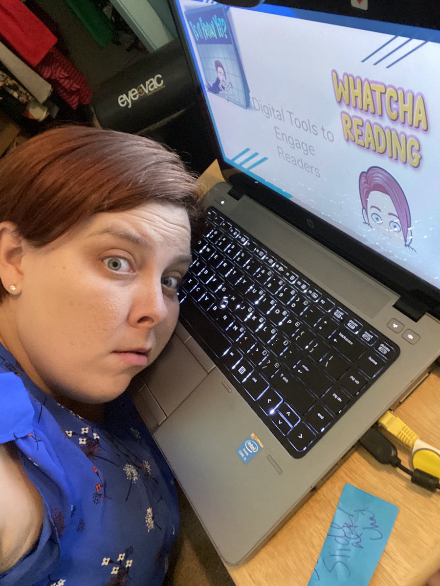 This is the look you have after presenting to your staff three times via Google Meet. #iloveit #digtialreadingtools #engage #jcpslibrarians  @PriceOwls @JCPSAsstSuptAIS @samanthakyed #librarianslead @JCPSLMSDrLynn @JCASLKY