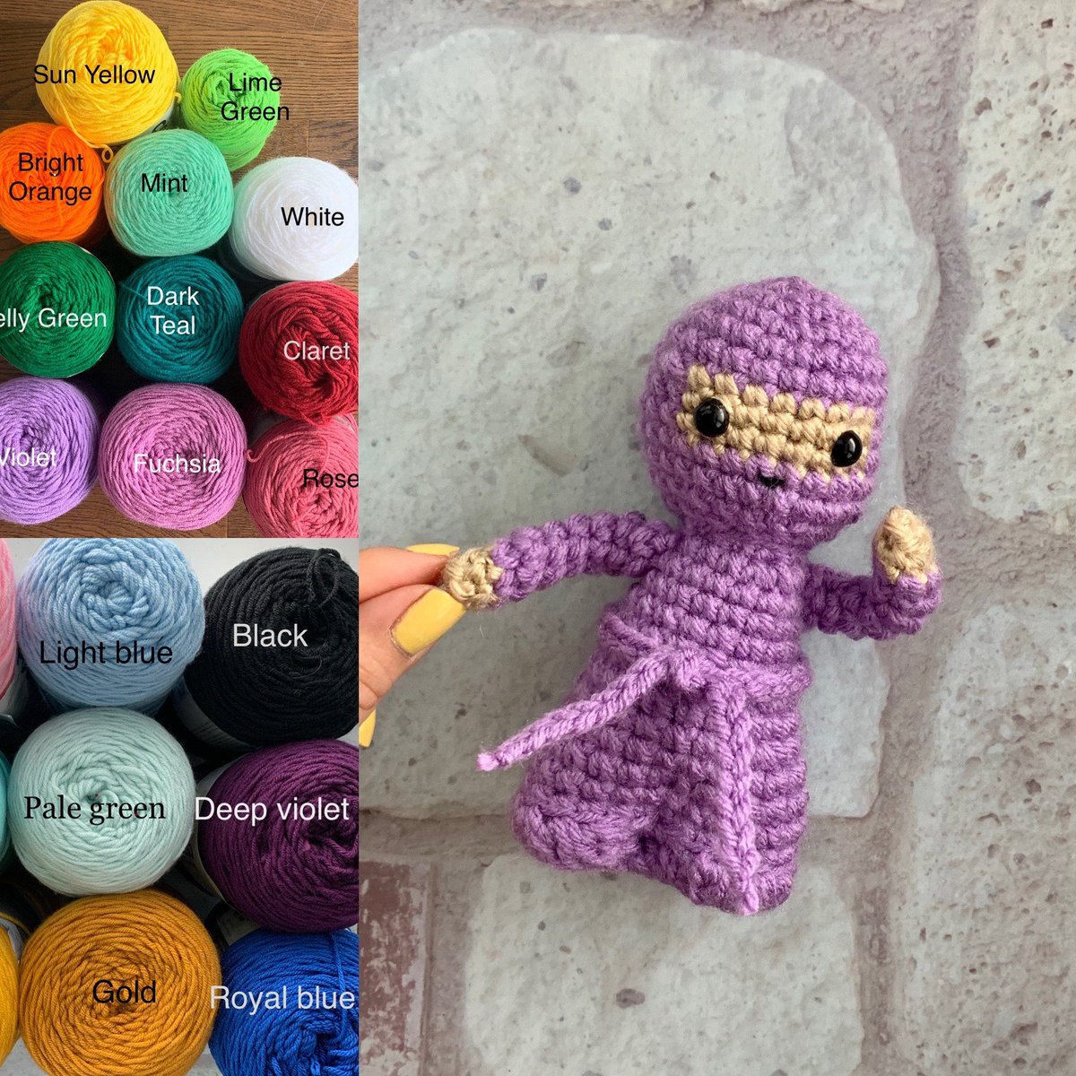Timmybhays's tweet photo. I make colorful ninjas now. Check out my #etsy shop  #ninjagift #birthdayninja #handmadeninja #purpleninja https://t.co/u8UWykV5vv https://t.co/G1x0a4xBN1