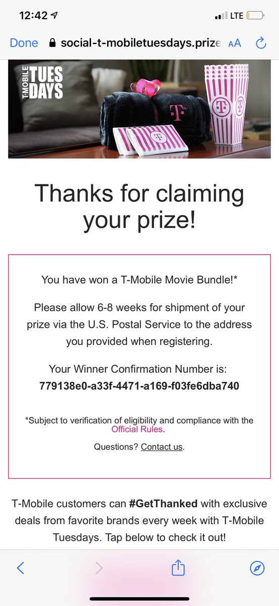 acooper919's tweet photo. Cool! Thanks, @tmobile!! #getthanked #tmobiletuesdays https://t.co/wtuvcX0ne2